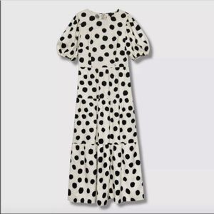 Black Dotted Linen Dress. Who What Wear. NWT.